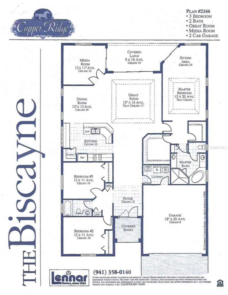 Detailed floor plan of a single-story home with labeled rooms and dimensions.